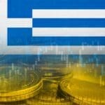 Stock,market,investment,trading,financial,,coin,and,greece,flag,or