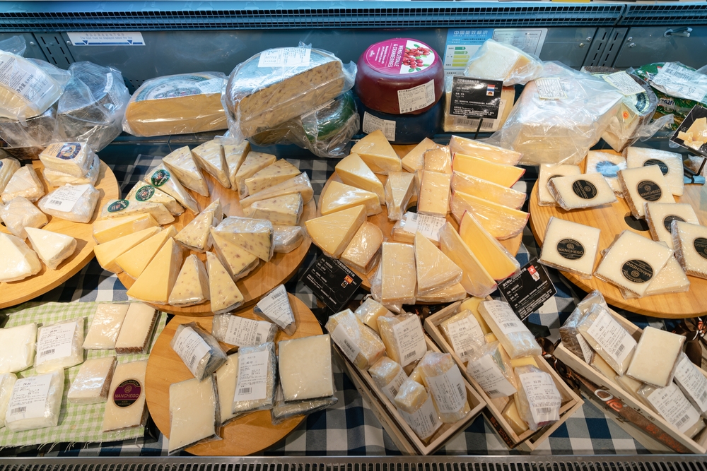 Shenzhen,,china, ,february,06,,2019:,various,cheeses,displayed,at