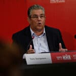 General,secretary,of,the,greek,communist,party,dimitris,koutsoubas,gives