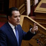 Member,of,the,greek,parliament,adonis,georgiadis,attends,in,a