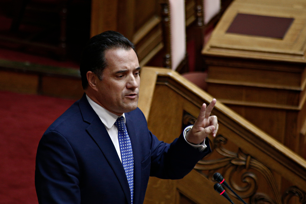 Member,of,the,greek,parliament,adonis,georgiadis,attends,in,a