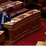 Member,of,the,greek,parliament,adonis,georgiadis,attends,in,a