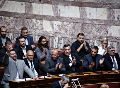 Lawmakers,of,far right,golden,dawn,party,attend,in,a,discussion