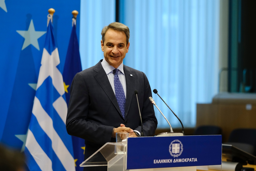 Greece's,prime,minister,kyriakos,mitsotakis,gives,a,press,statement,on