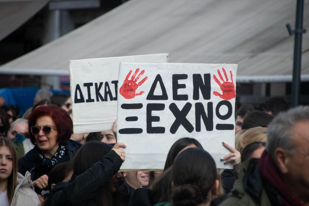 Thessaloniki giannitsa,,greece 02 28 2025:,two,years,after,the,tempi,train,tragedy,which