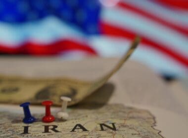 Bosnia,and,hercegovina,,travnik,,13 01 2025:,concept,of,america,and,iran