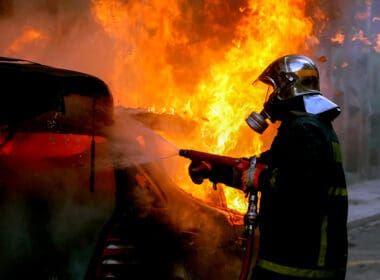 Athens,,greece, ,february,4,,2016:,firemen,fighting,a,flaming