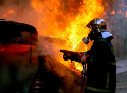 Athens,,greece, ,february,4,,2016:,firemen,fighting,a,flaming