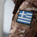 Greece,soldier,,soldier,with,flag,greece,,greece,flag,on,a
