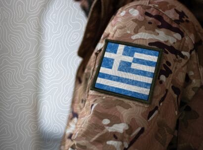 Greece,soldier,,soldier,with,flag,greece,,greece,flag,on,a