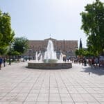 Athens august,22:,syntagma,square,and,parliament,building,on,the,background