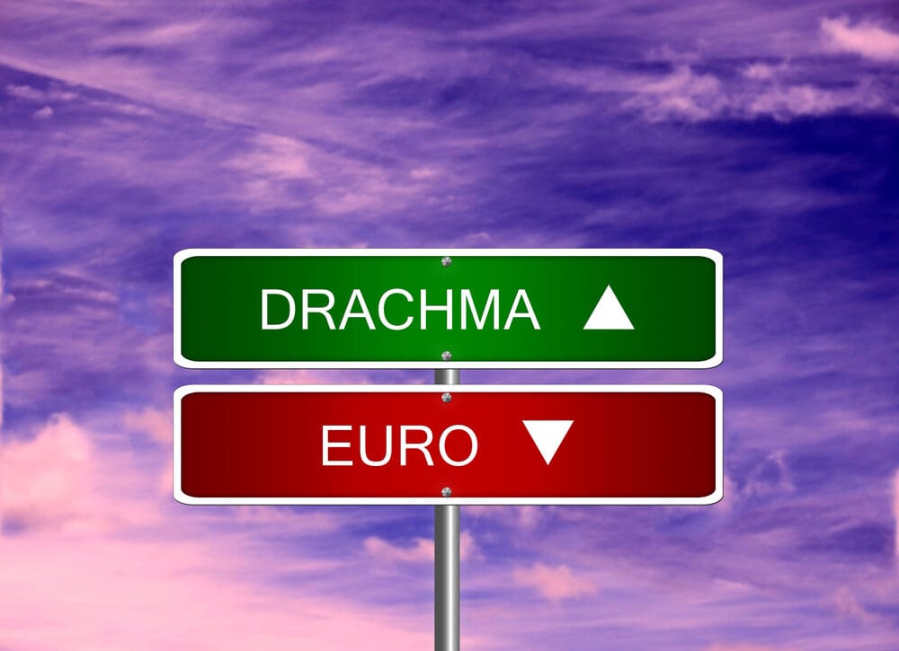 Drachma,grexit,crisis,euro,new,currency,greece,greek,sign